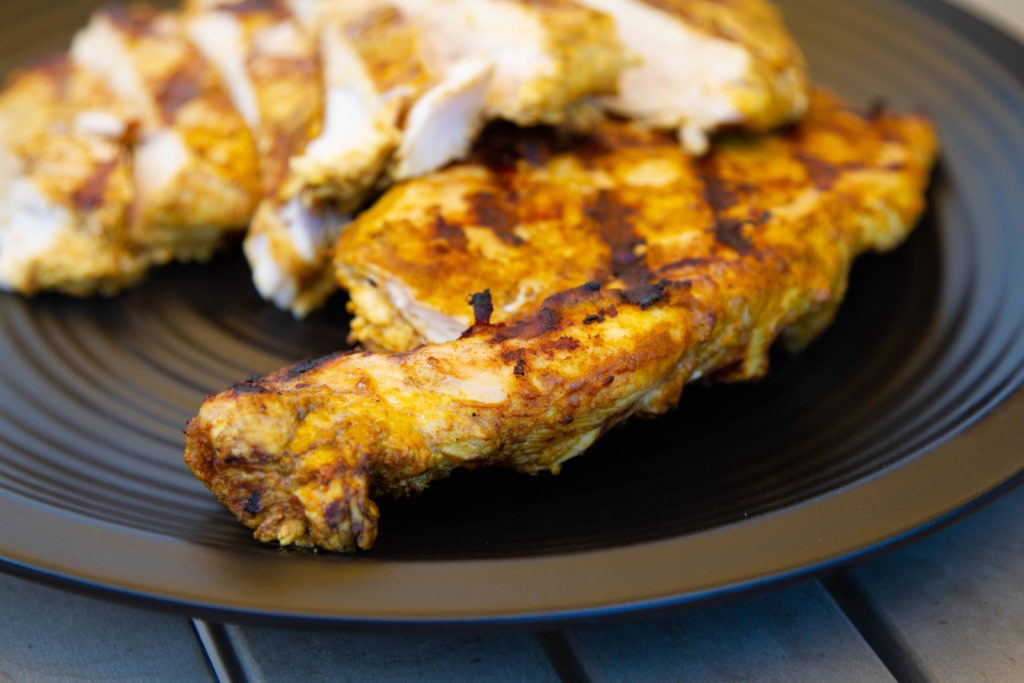 Grilled tandoor-style chicken