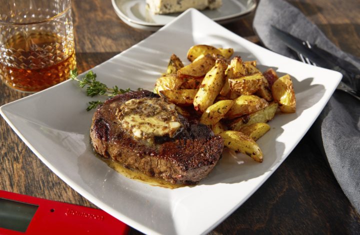Steak with compound butter