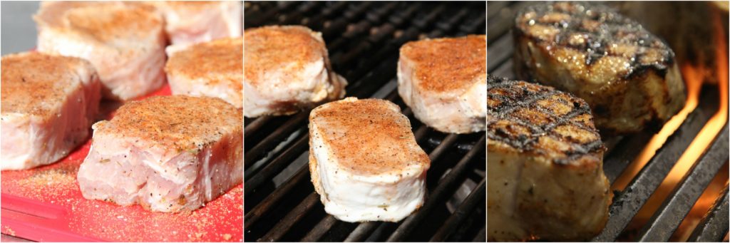inch thick pork chops on grill