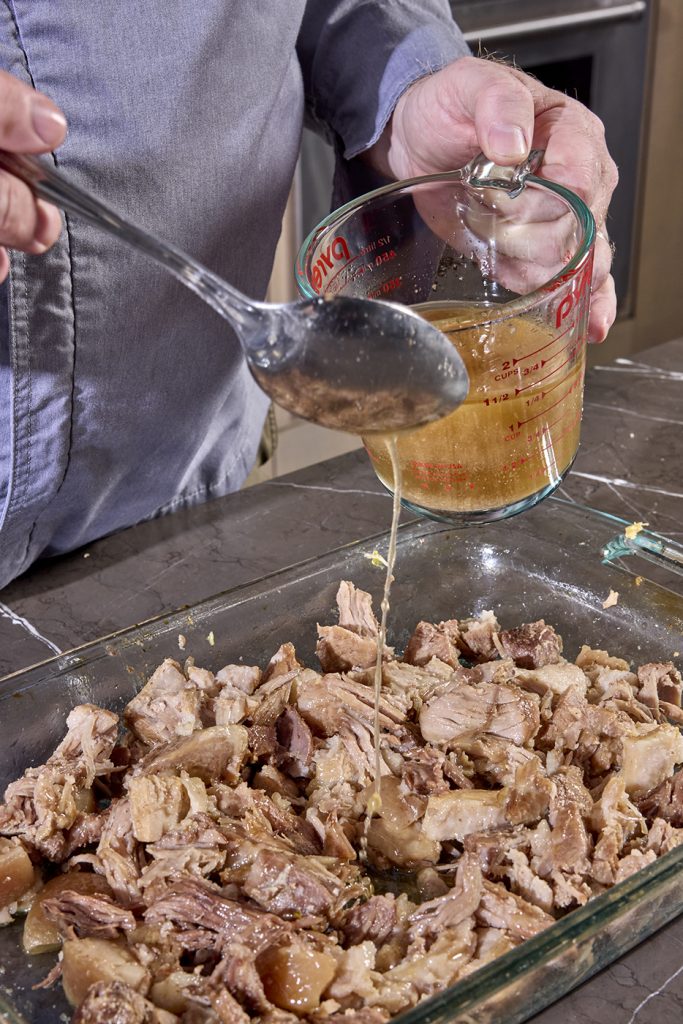 Adding fat back to the carnitas