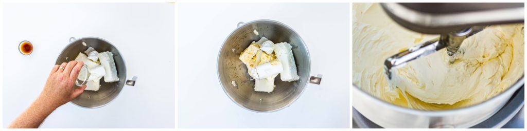 Mix the cheese with vanilla, salt, lemon juice