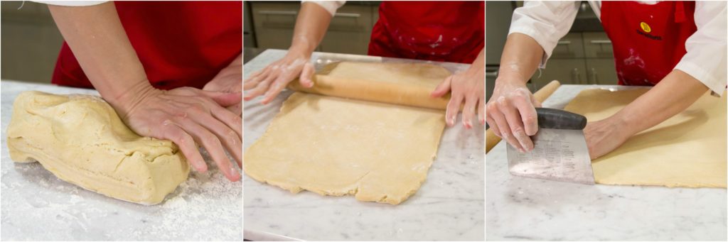 Rolling out cold brioche dough