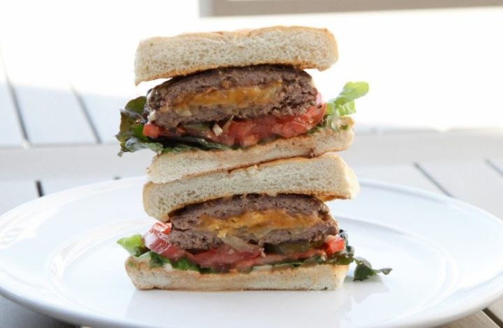 Stuffed Burger Stacked