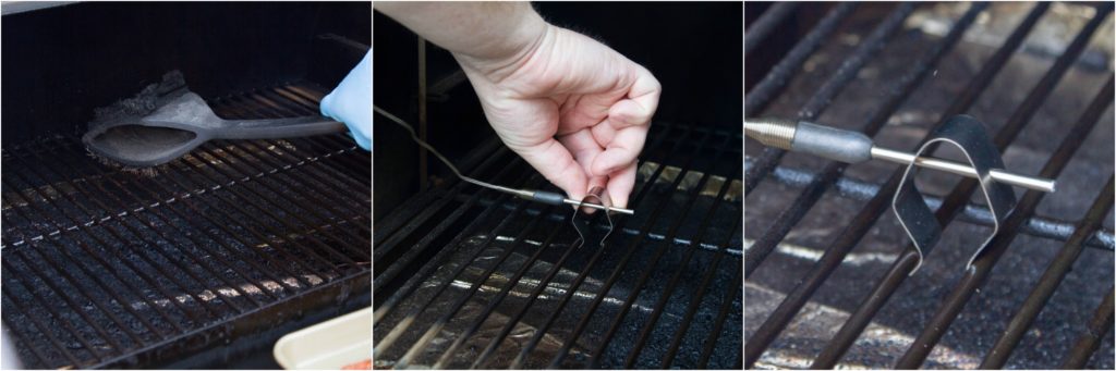 Attaching Pro-Series air probe to smokers grate with grate clip