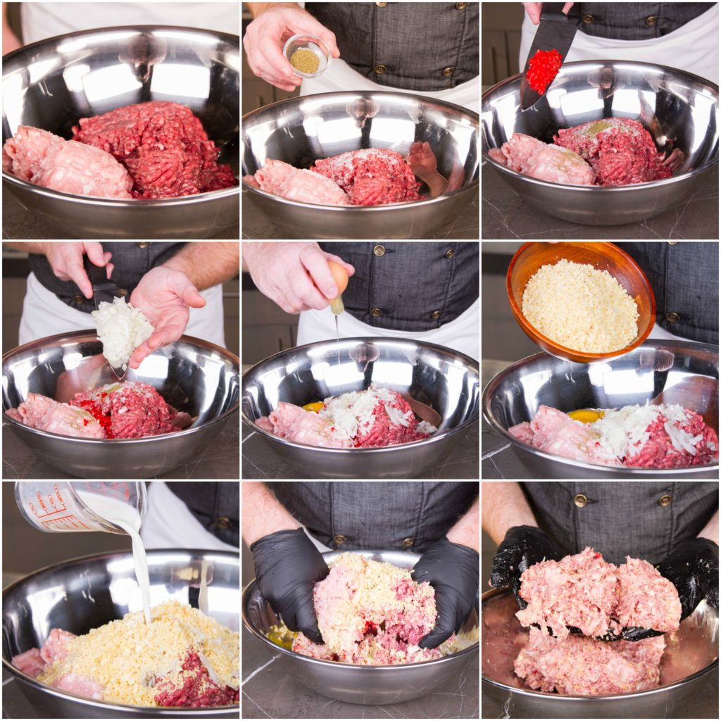 Mix the meatloaf gently to combine