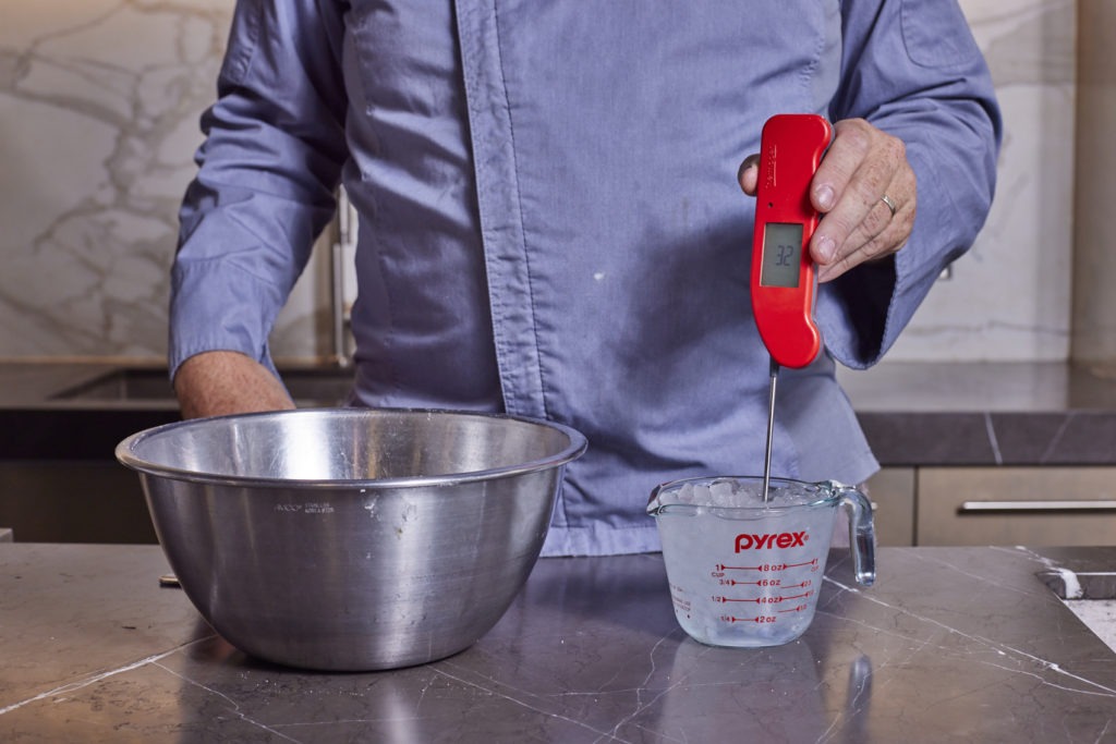 Temping water for pie crust