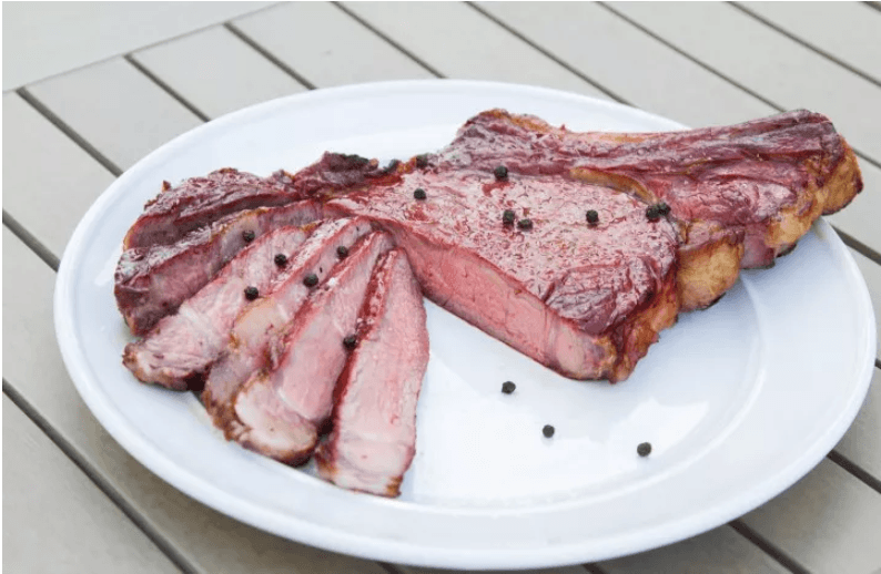 Reverse seared ribeye steak
