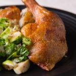 Smoky roast chicken with brussels sprouts recipe