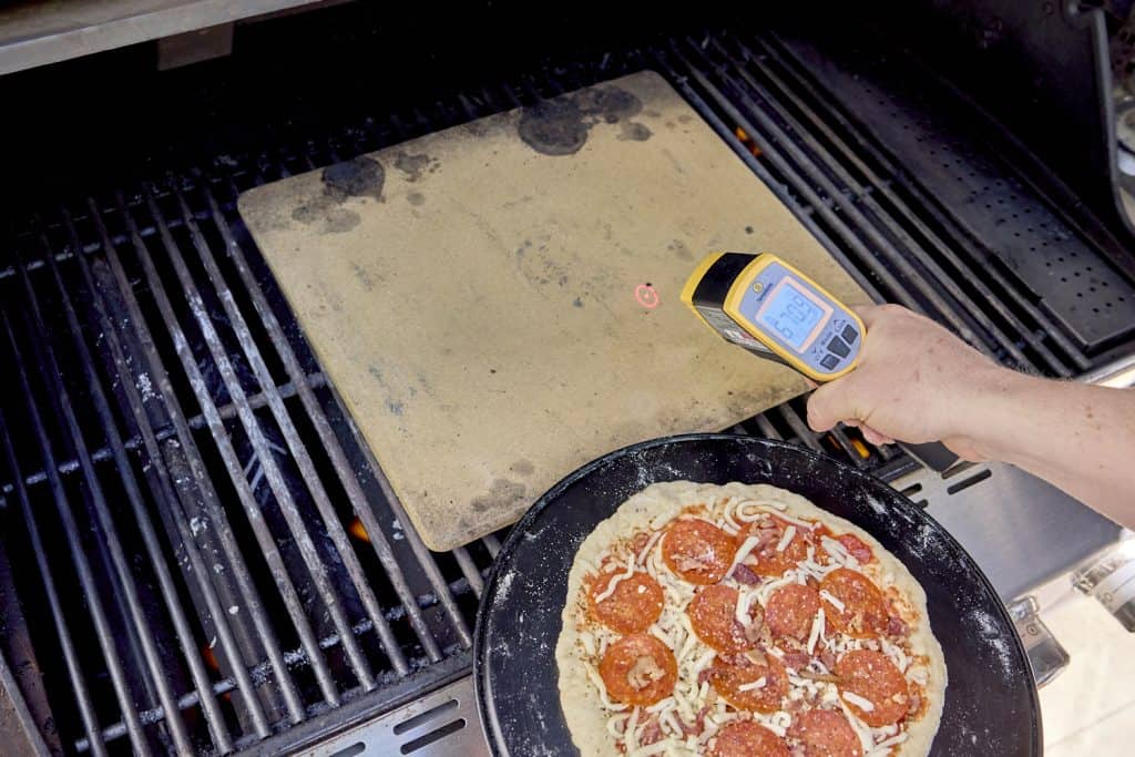 Temping the pizza stone