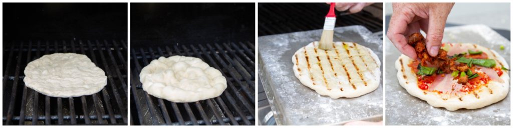 Grilling pizza on the grate