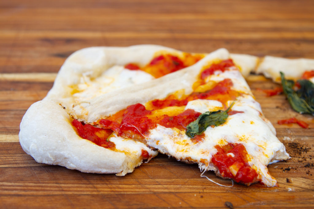 Grilled Margherita pizza
