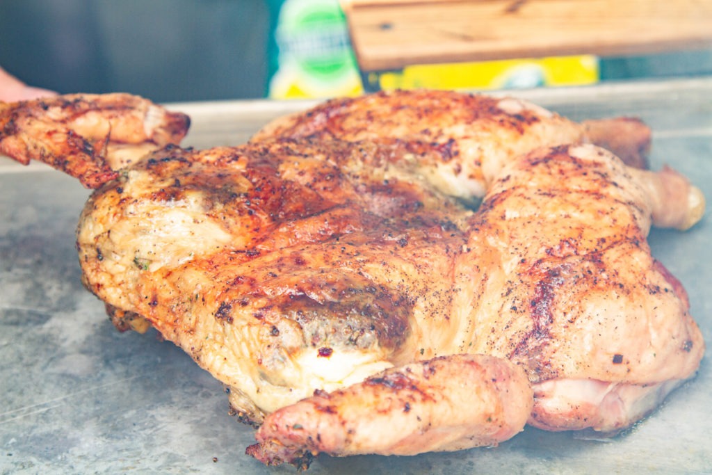 Grilled Whole Chicken: Butterfly for 