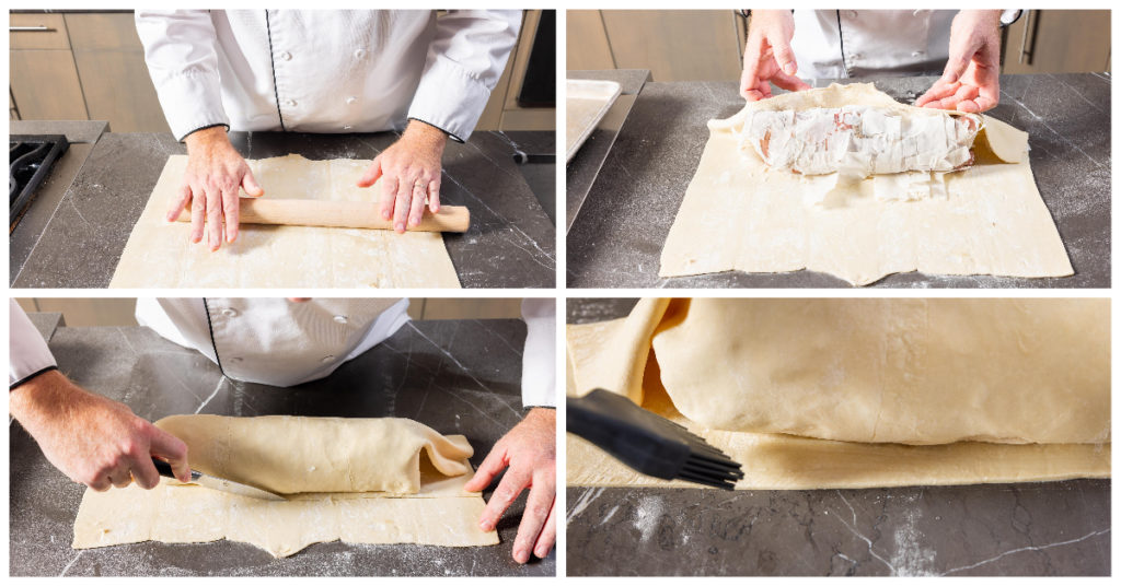 Making the puff pastry roll
