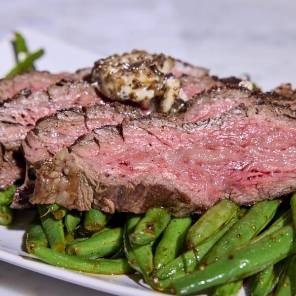 Rib cap and green beans