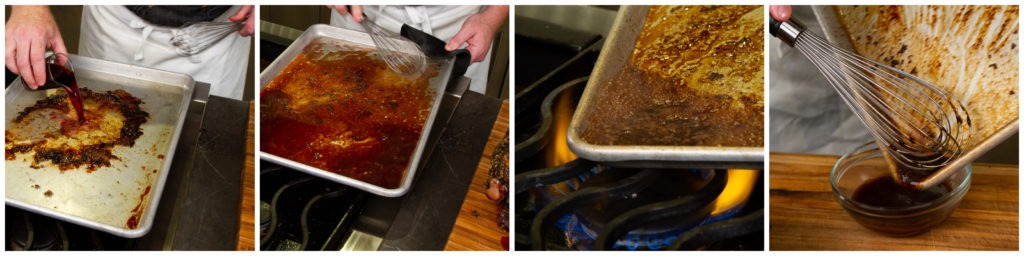 Deglaze the pan for the pan sauce.