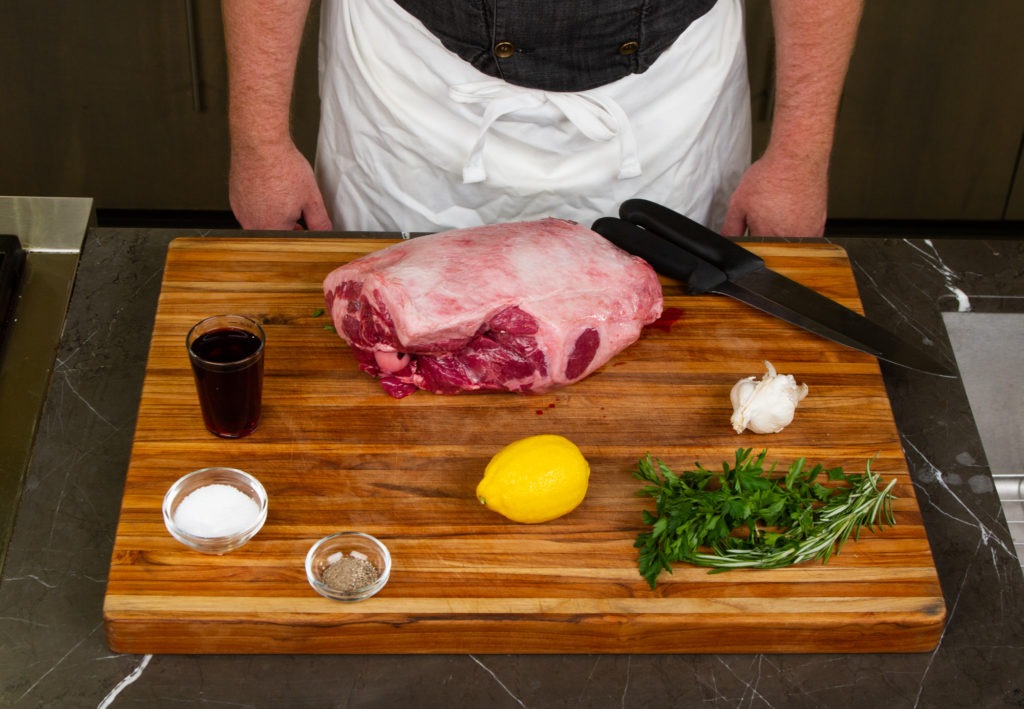 Ingredients for roast leg of lamb recipe