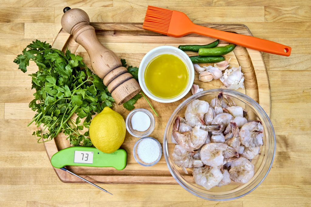 Ingredients for grilled shrimp