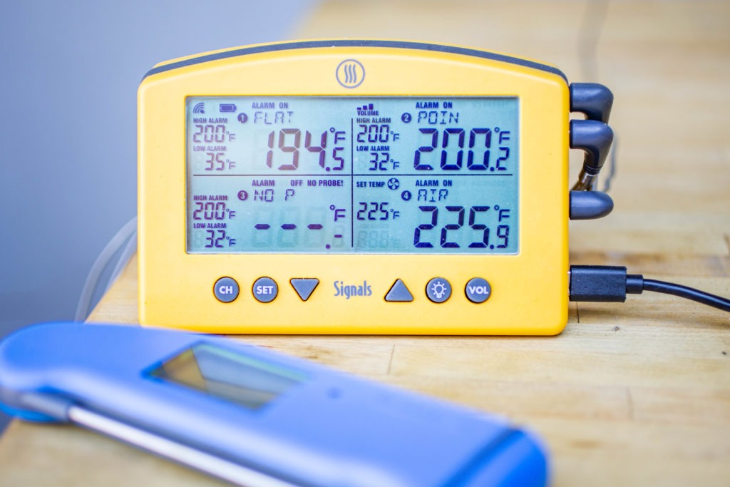 The Signals multi-channel thermometer acting as the controller for the Billows BBQ-control fan