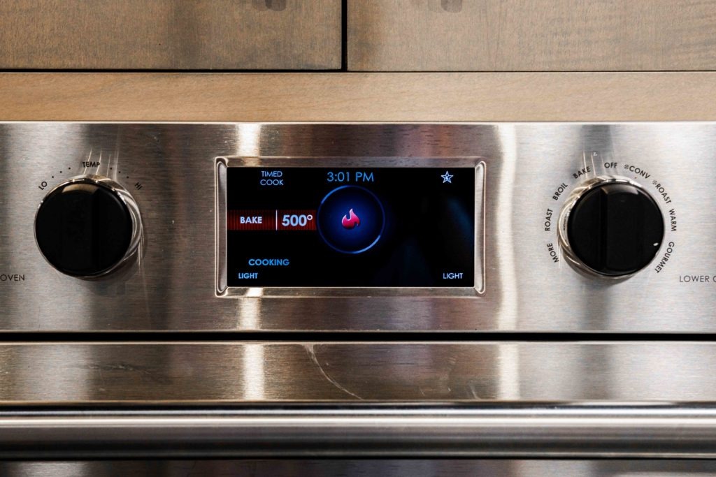 An oven, with heat increased to 500°F