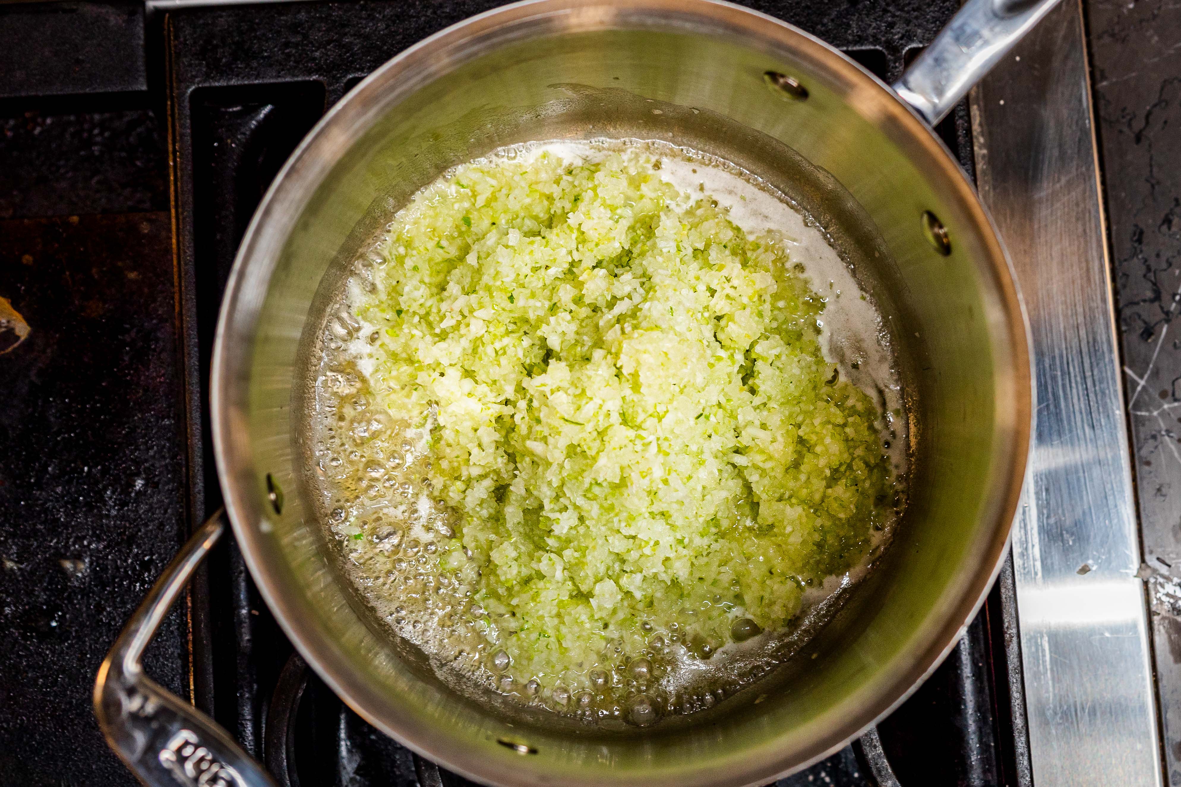 Cooking the onion and celery until softened