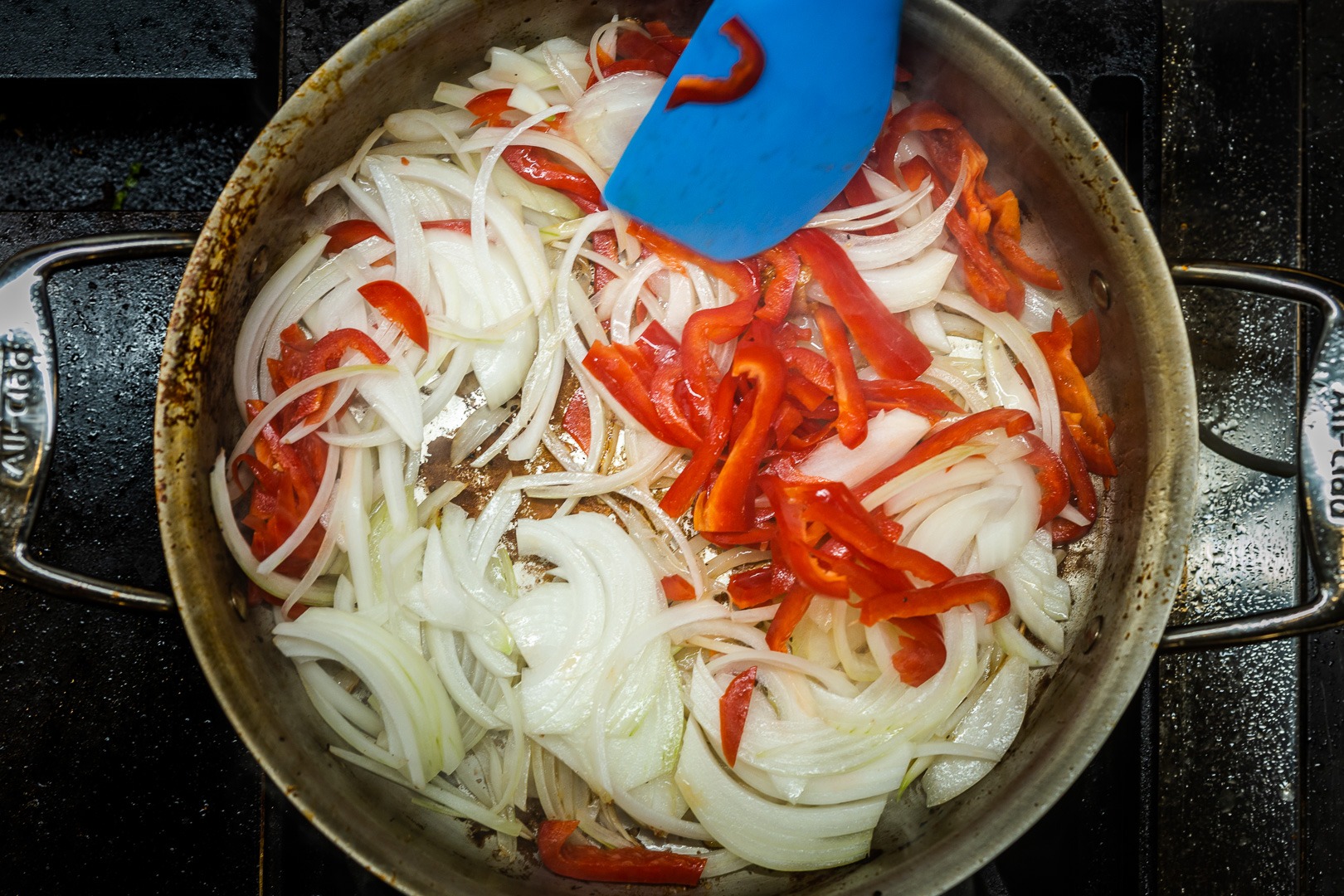 sauteing onions and pepper