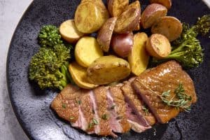 Sliced duck breast