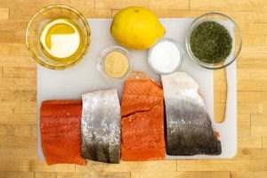 Grilled salmon ingredients