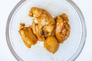 Spiced chicken, ready for grilling