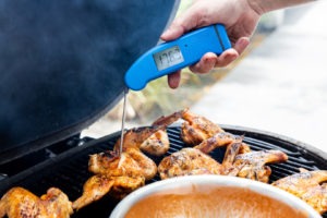 Temping grilled hot wings