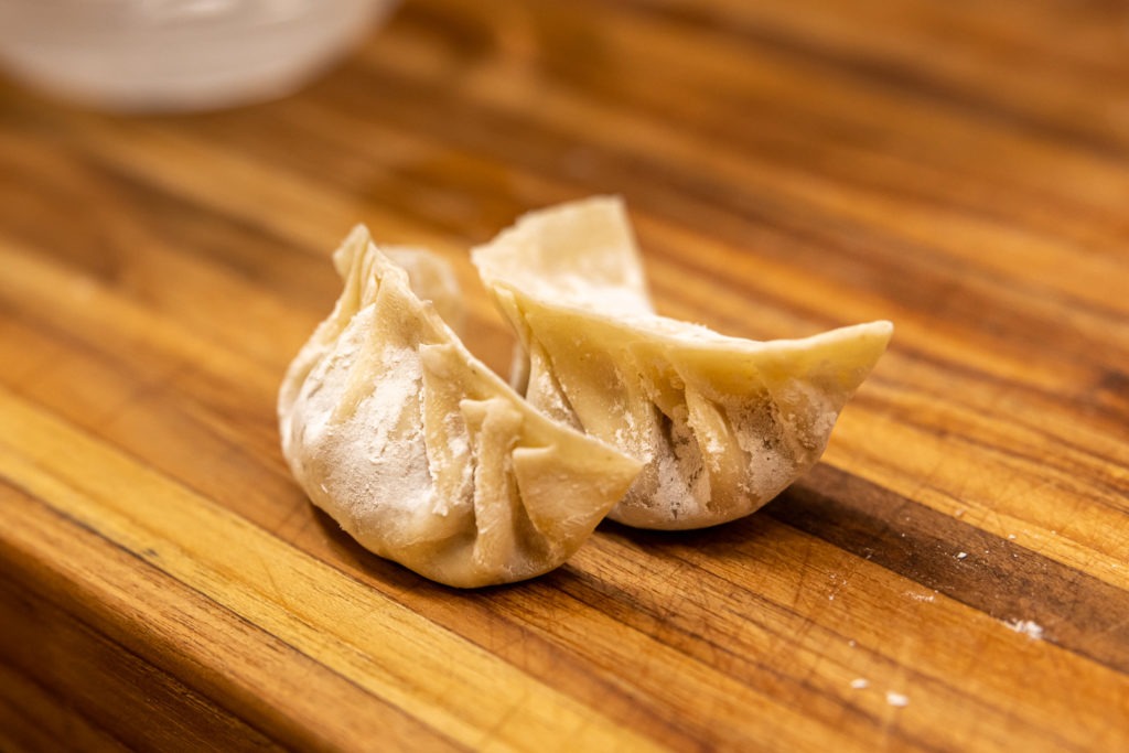 Hand formed chinese dumplings