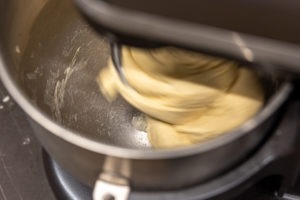 Mixing the dough on medium speed