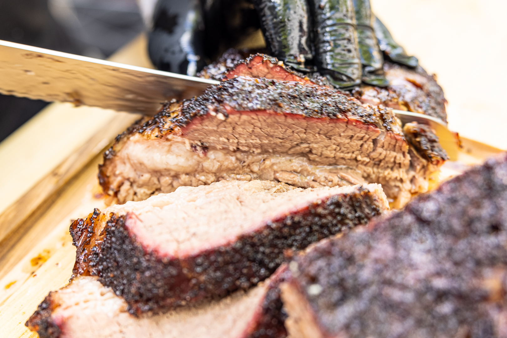 Slicing the point of the brisket