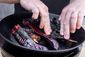 Toasting chilies