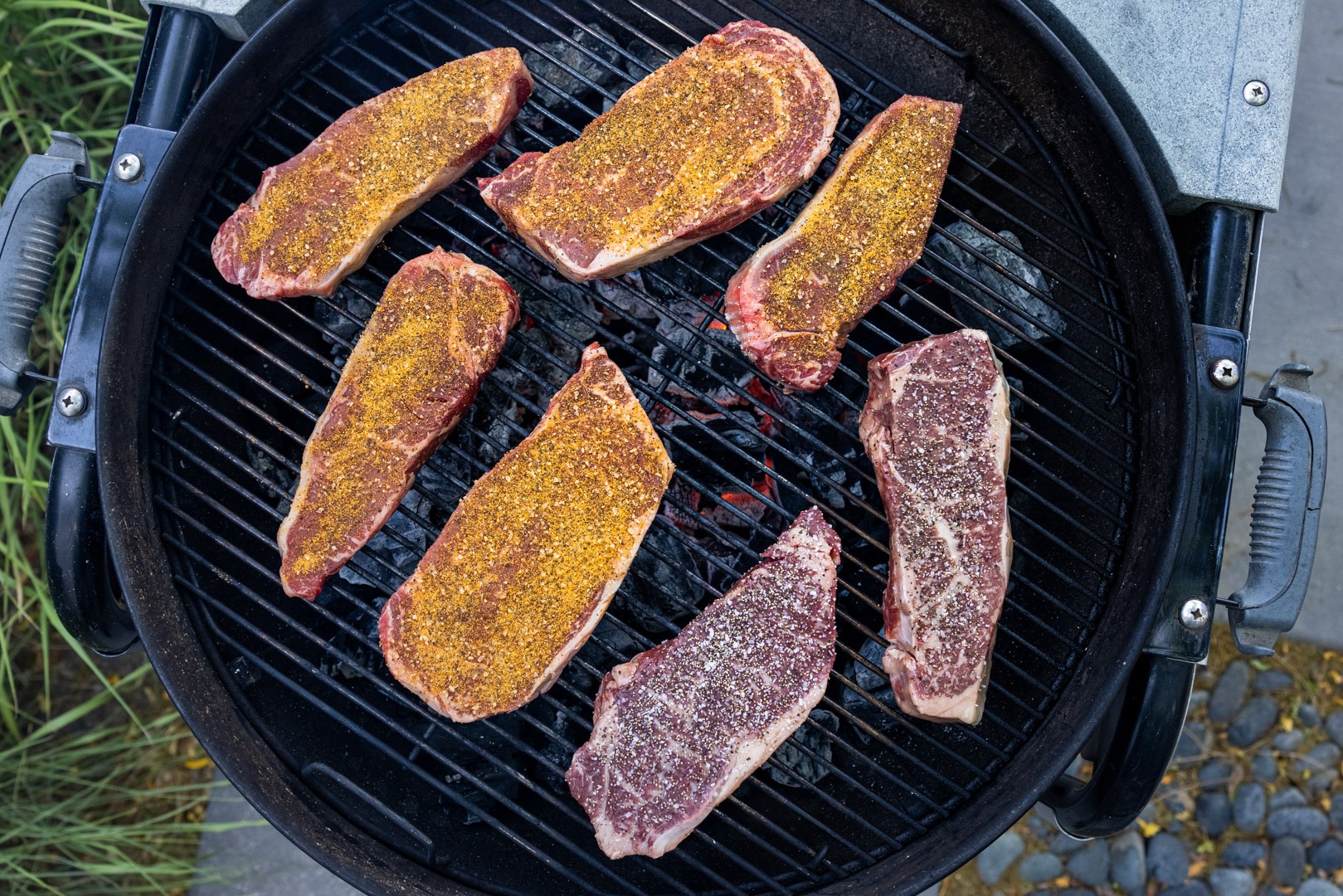 steaks grilling