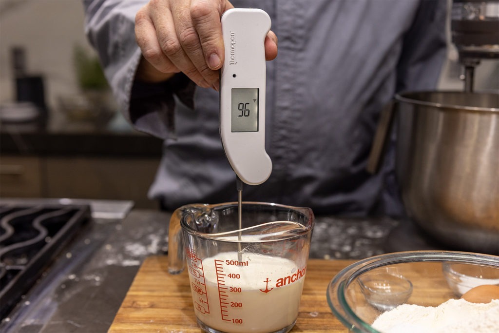 temping milk, 96°F, for kolaches