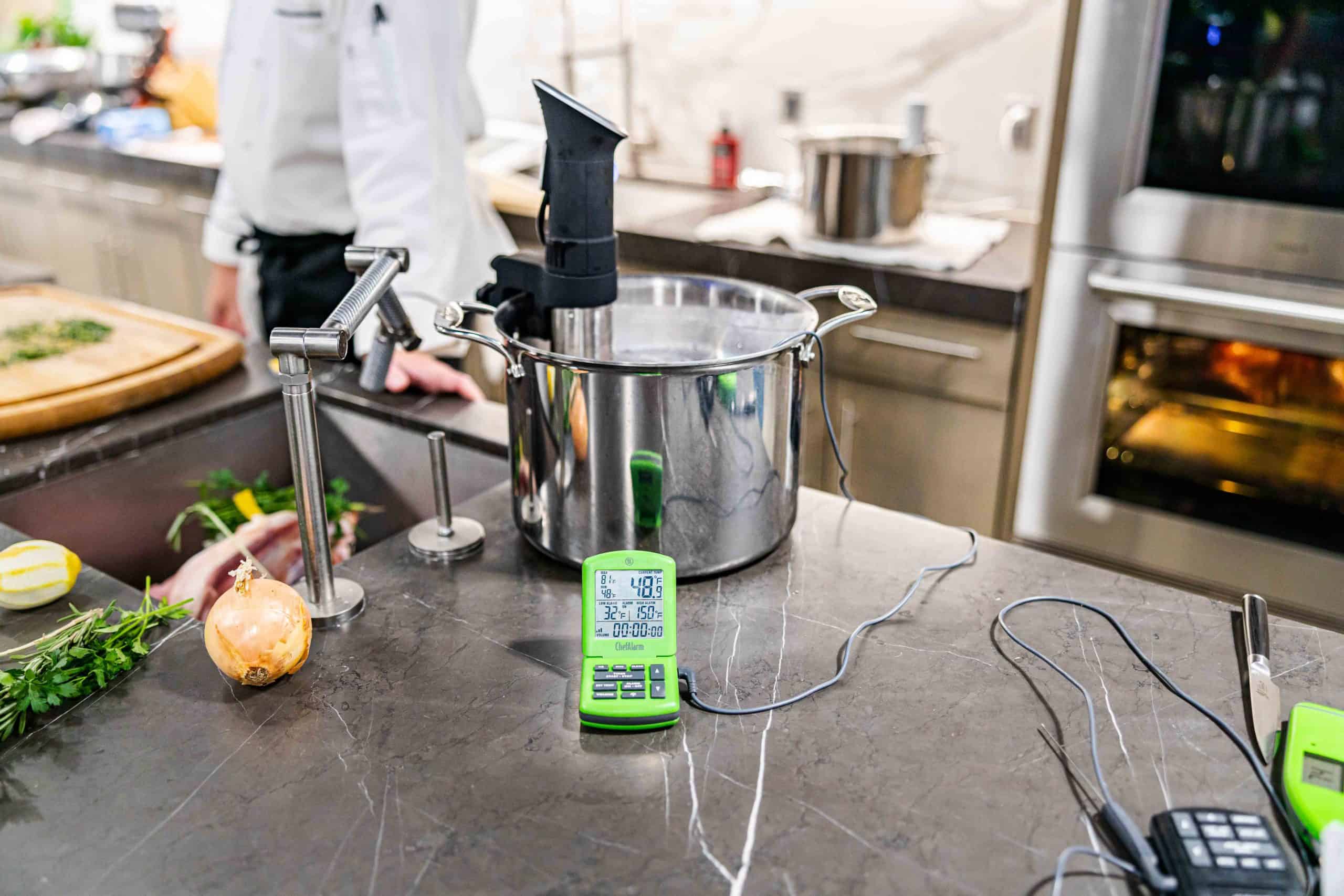 A sous vide setup for cooking turkey breast