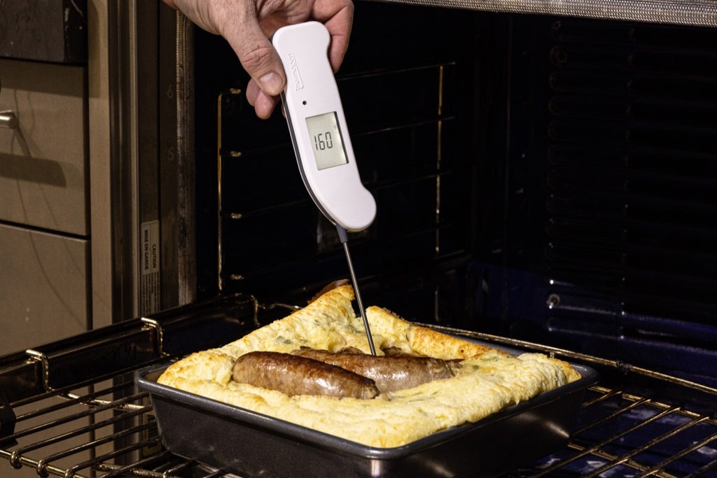 Temping sausages in toad in the hole