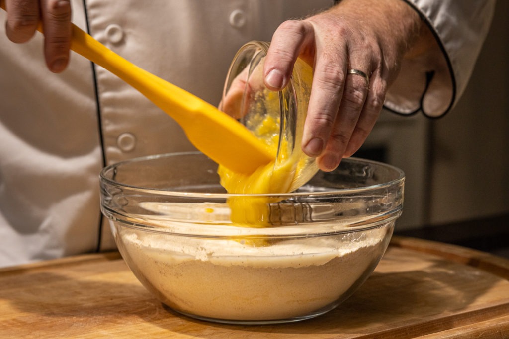 Adding creamed corn to the batter