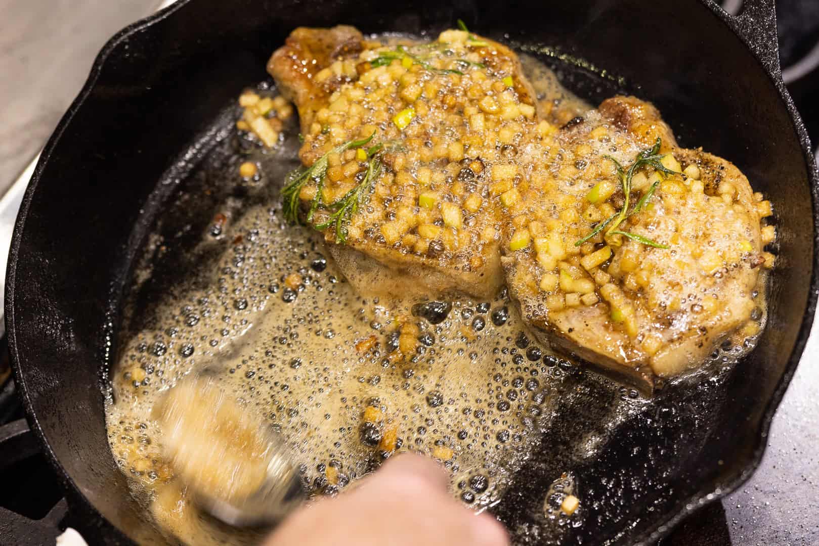 Reverseseared pork chops juicy!