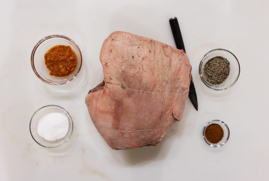 Ingredients for smoked leg of lamb