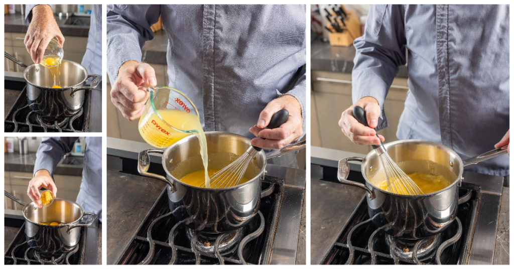Making the lemon custard