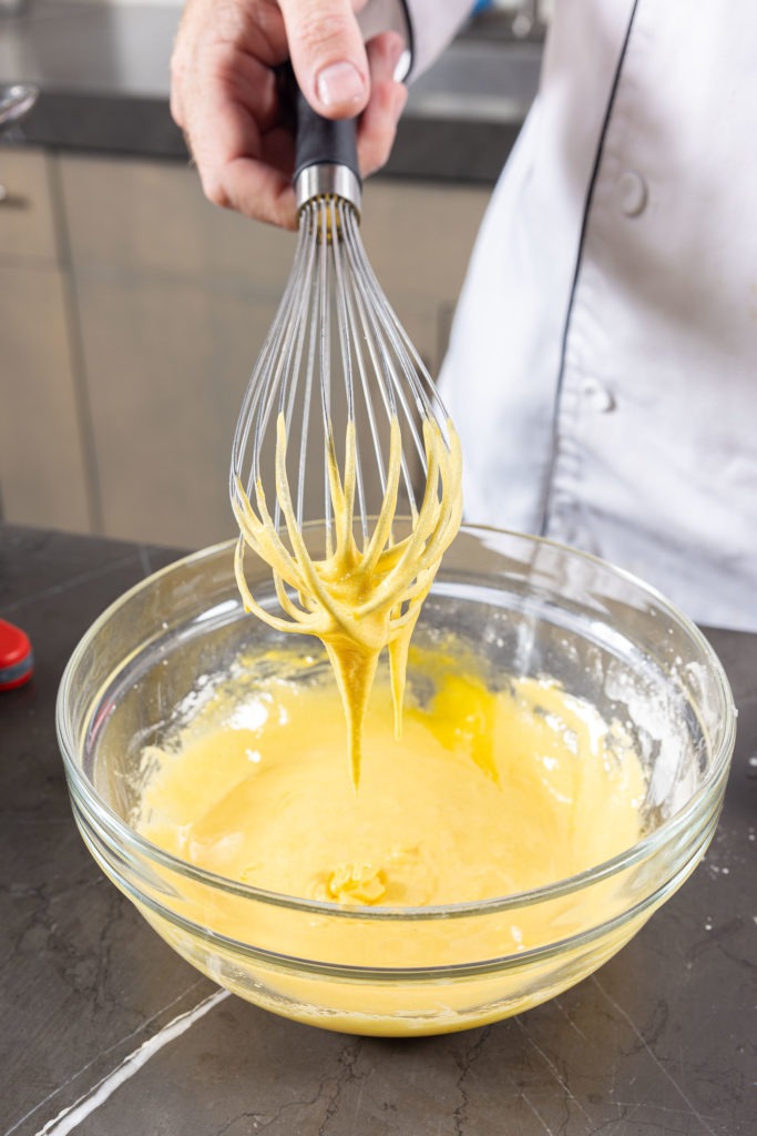 Whisking the eggs and sugar