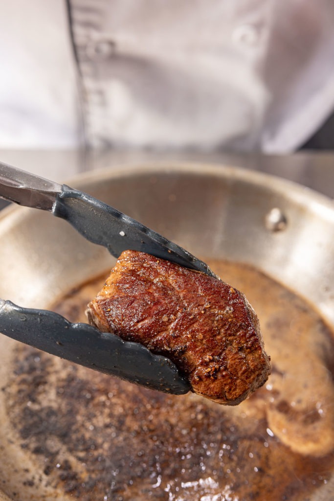 seared venison steak
