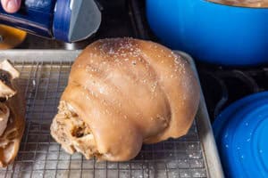 Salting the pata after boiling