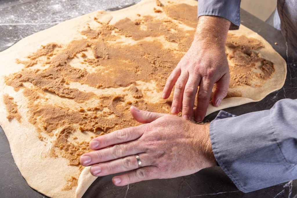The filling spread on the surface of the dough