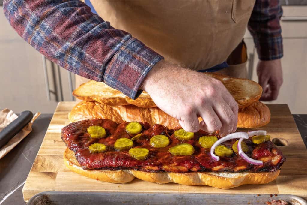 Meg Rib Mega-Rib BBQ Sandwich: Temp-perfect and Huge | ThermoWorks