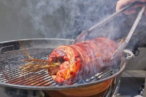 Crisping the pork skin