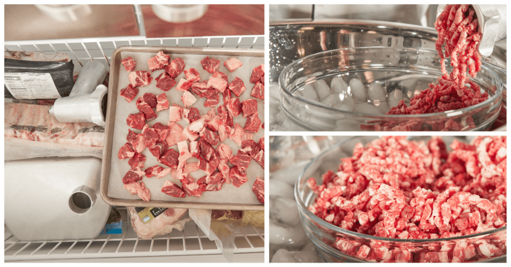 freezing and grinding meat