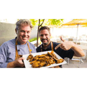 Martin and Dan with wings