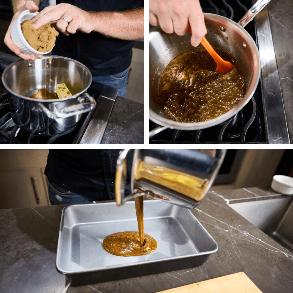 Making the caramel topping